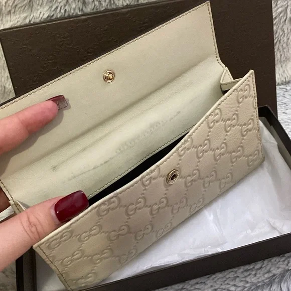 💛Gucci Long Wallet Guccissima Leather Beige💛 - Picture 7 of 12